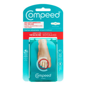 PERRIGO ITALIA Srl Compeed - Cerotti per Vesciche Dita Piedi 8 Pezzi, Protezione Avanzata e Comfort per le Vesciche dei Piedi