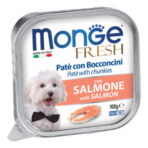 MONGE & C. S.P.A Monge Fresh Salmone Paté con Bocconcini, 100 g