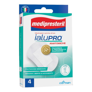CORMAN SpA Medipresteril Ialupro Medicazioni Anatomiche per Gambe 10x15cm - Confezione da 4 Pezzi