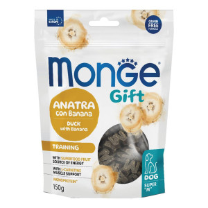 MONGE & C. S.P.A Monge Dog Super M Gift Training Anatra Con Banana Cani Adulti, 150 g