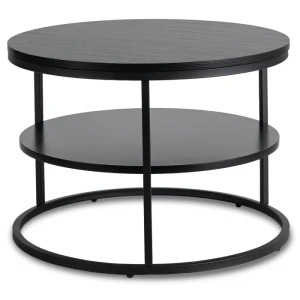 Stolik Kawowy z Półką BEST 70 cm Czarny Nowoczesny
