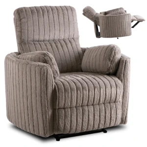 Fotel Rozkładany z Podnóżkiem RAUL Szary Nowoczesny