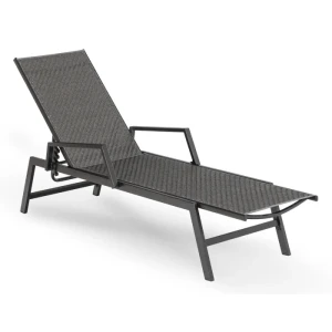 Leżak Ogrodowy ROULE Technorattan Czarny