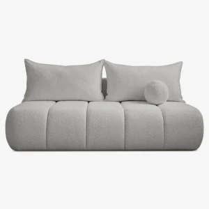 Sofa z Funkcją Spania SARIA Szara Boucle Nowoczesna