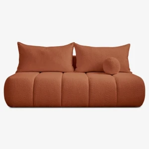 Sofa z Funkcją Spania SARIA Ruda Boucle Nowoczesna
