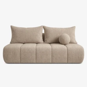 Sofa z Funkcją Spania SARIA Beżowa Szenil Nowoczesna