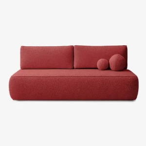 Sofa z Funkcją Spania ARVETO Bordo Boucle Nowoczesna