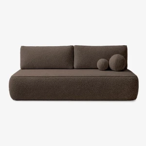 Sofa z Funkcją Spania ARVETO Mocca Boucle Nowoczesna
