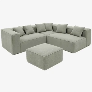 Narożnik Modułowy CERIO Szary Boucle Nowoczesny