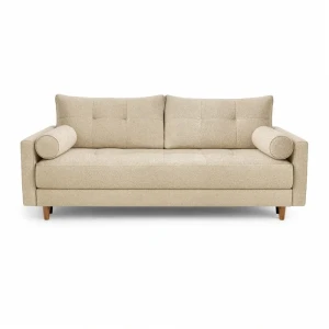 Sofa z Funkcją Spania LONAR Beżowa Boucle Nowoczesna