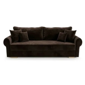 Sofa z Funkcją Spania RELON Brązowa Nowoczesna