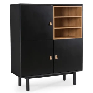 Komoda Trzydrzwiowa VEDDE 100 cm Czarna Loftowa