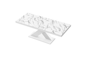 Stół rozkładany XENON 140-188 cm marble white/biały połysk