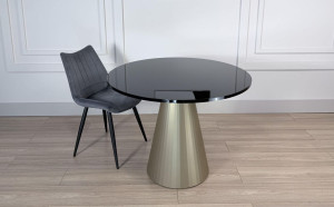 [OUTLET] Stół PINETO GLAM (Czarny połysk/Złoty mat)