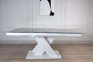 [OUTLET] Stół XENON LUX (Venatino Dark Połysk/Biały Połysk)