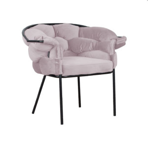 Fotel Glamour Cherry - czarny stelaż