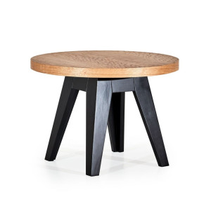 Ława stolik okrągły drewniany fornir Java 60 cm