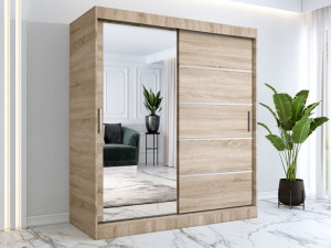 Szafa przesuwna z lustrem + listwy RalfM4 180 cm