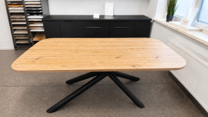Stół loftowy owalny Oslo 185x90 cm dąb artisan - od ręki - wyprzedaż ekspozycji