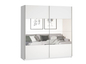 Szafa przesuwna 200 z lustrem BETA 2D / 22971657 / biały