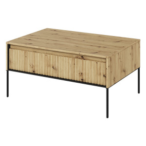 Stolik kawowy frezowany TREND 09 dąb artisan/czarne nogi