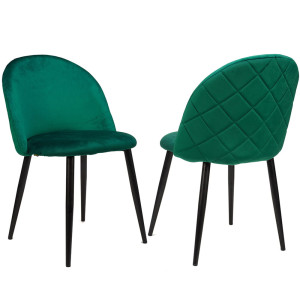 KRZESŁO TAPICEROWANE DC-018-1 ZIELONY WELUR OUTLET
