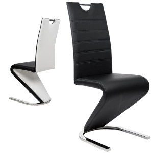 Krzesło tapicerowane DC-99-2 | Czarno-biała ekoskóra | Outlet