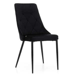 Krzesło tapicerowane DC-849 | Czarny welur | Outlet