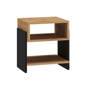 Szafka nocna loftowa TRIS 01 | Dąb artisan + czarny