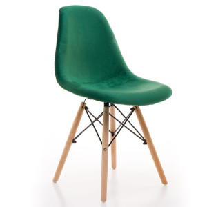 Krzesło skandynawskie EAMES EM01 | Zielony welur | Outlet