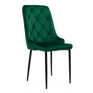 Krzesło tapicerowane HY-DC0255 | Zielony welur | Outlet