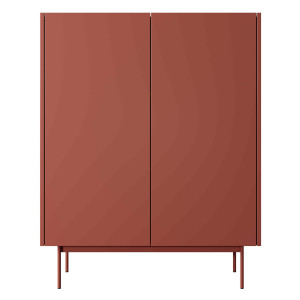Komoda COLOR KD97 | Ceramiczny czerwony, dąb linea