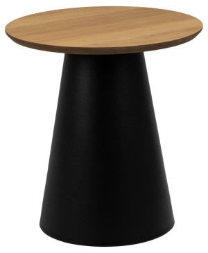 Stolik Okrągły Soli 45cm dąb/czarny