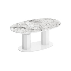Ławostół rozkładany BARLETTA | Venatino White HG + Biały HG