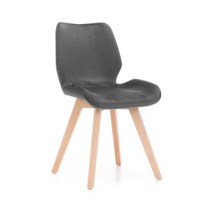 KRZESŁO WELUROWE SKANDYNAWSKIE SZARE ▪️ C-872 ▪️ | OUTLET