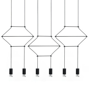 Lampa wisząca FLUSSO LINE 6 czarna
