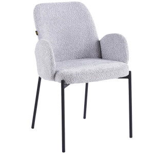 Krzesło tapicerowane CX2024 szary baranek boucle | OUTLET