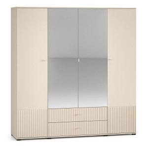 Szafa czterodrzwiowa z lustrem SOPHIE 23 | 200cm | Kaszmir