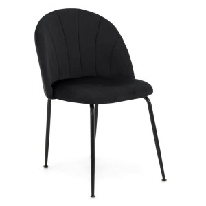 Krzesło tapicerowane DC-2139 czarny welur noga czarna | OUTLET