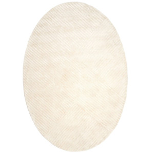 Dywan owalny z wiskozy SIERRA Ivory Oval | Kremowy