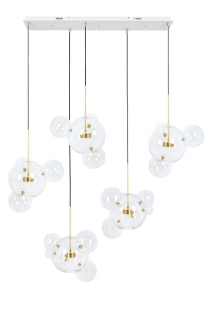MOOSEE lampa wisząca CAPRI LINE 5 złota - 300 LED, aluminium, szkło