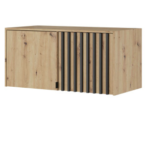 Nadstawka na szafę NELLY 2D | Dąb artisan | Czarne lamele