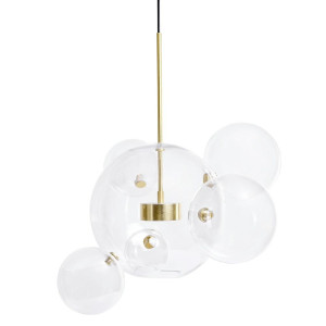MOOSEE lampa wisząca CAPRI 6 złota - 60 LED, alumiumium, szkło
