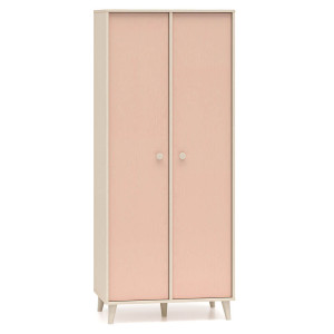 Szafa dwudrzwiowa młodzieżowa MEVEL 02 | 80cm | Różowy, piaskowy beż