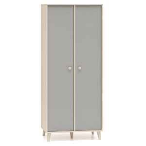 Szafa dwudrzwiowa młodzieżowa MEVEL 02 | 80cm | Szary, piaskowy beż