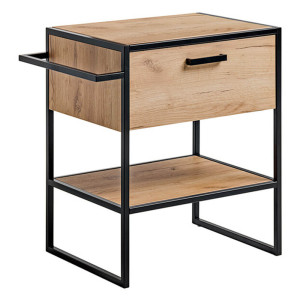 Szafka pod umywalkę 70cm 1 Szuflada | Kolekcja Brooklin | Dąb Craft Złoty, Czarny mat