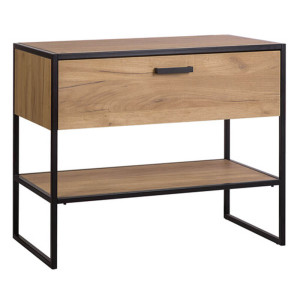 Szafka pod umywalkę 90cm 1 szuflada | Kolekcja Brooklin | Dąb Craft Złoty, Czarny mat