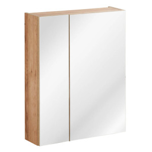 Szafka z Lustrem 60cm 2 Drzwi | Kolekcja Capri Oak | Dąb Złoty Craft