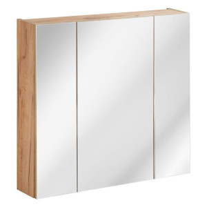 Szafka z Lustrem 80cm 3 Drzwi | Kolekcja Capri Oak | Dąb Złoty Craft