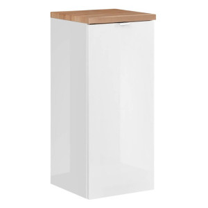 Szafka dolna 35cm 1 Drzwi | Kolekcja Capri White | Biały Połysk, Dąb Złoty Craft
